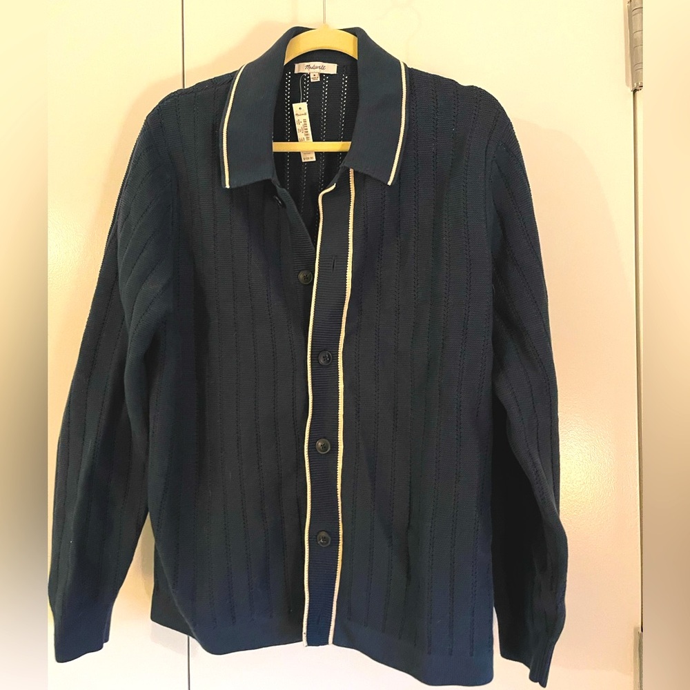 Madewell Men’s sweater polo cotton tipped